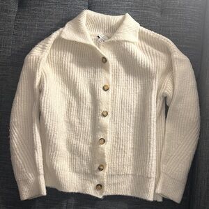Topshop Cream Button-Up Cardigan